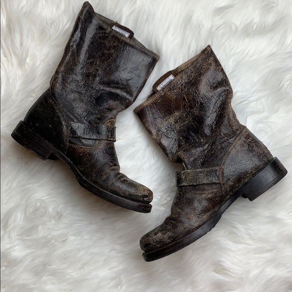 Frye Veronica distressed slouchy short boots - Picture 3 of 8